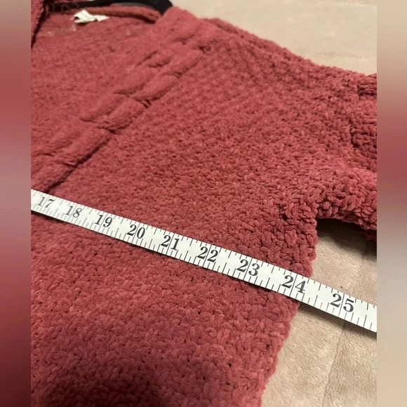 Umgee Chenille Cardigan Size XL Mauve Cozy Soft Warm Sweater Grandpa - Picture 9 of 9